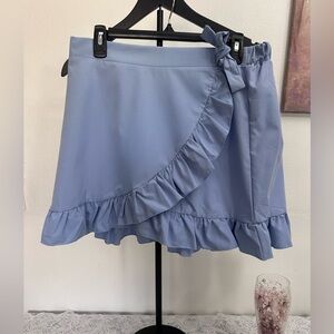 SHEIN Light Blue Ruffle Mini Skirt XL Flowy Feminine Cute Spring Summer